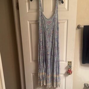Billabong Floral Maxi Dress with Lace Trim